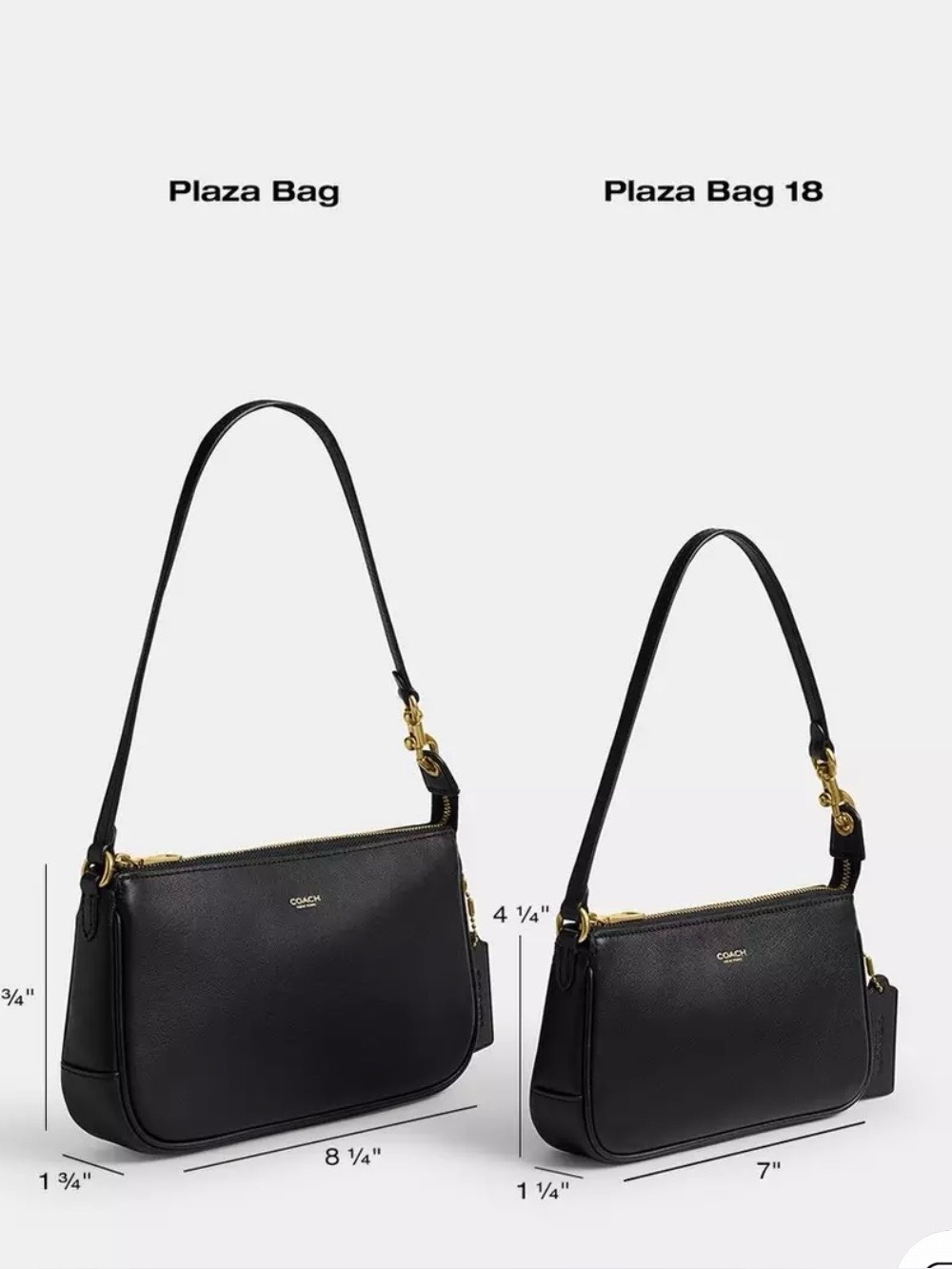 Coach Plaza 22 Full Grain Leather Shoulder Bag, Gold Hardware - Picture 10 of 11